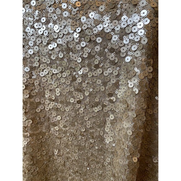 Vince Camuto Tank Top Gold Sequined Size XS Back Zip Polished Rocker Loose Fit - Picture 11 of 13